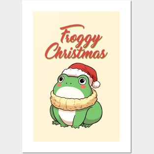 Froggy Christmas Frog Posters and Art